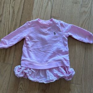 Pink Baby Sweatshirt Dress with Ruffle Hem
